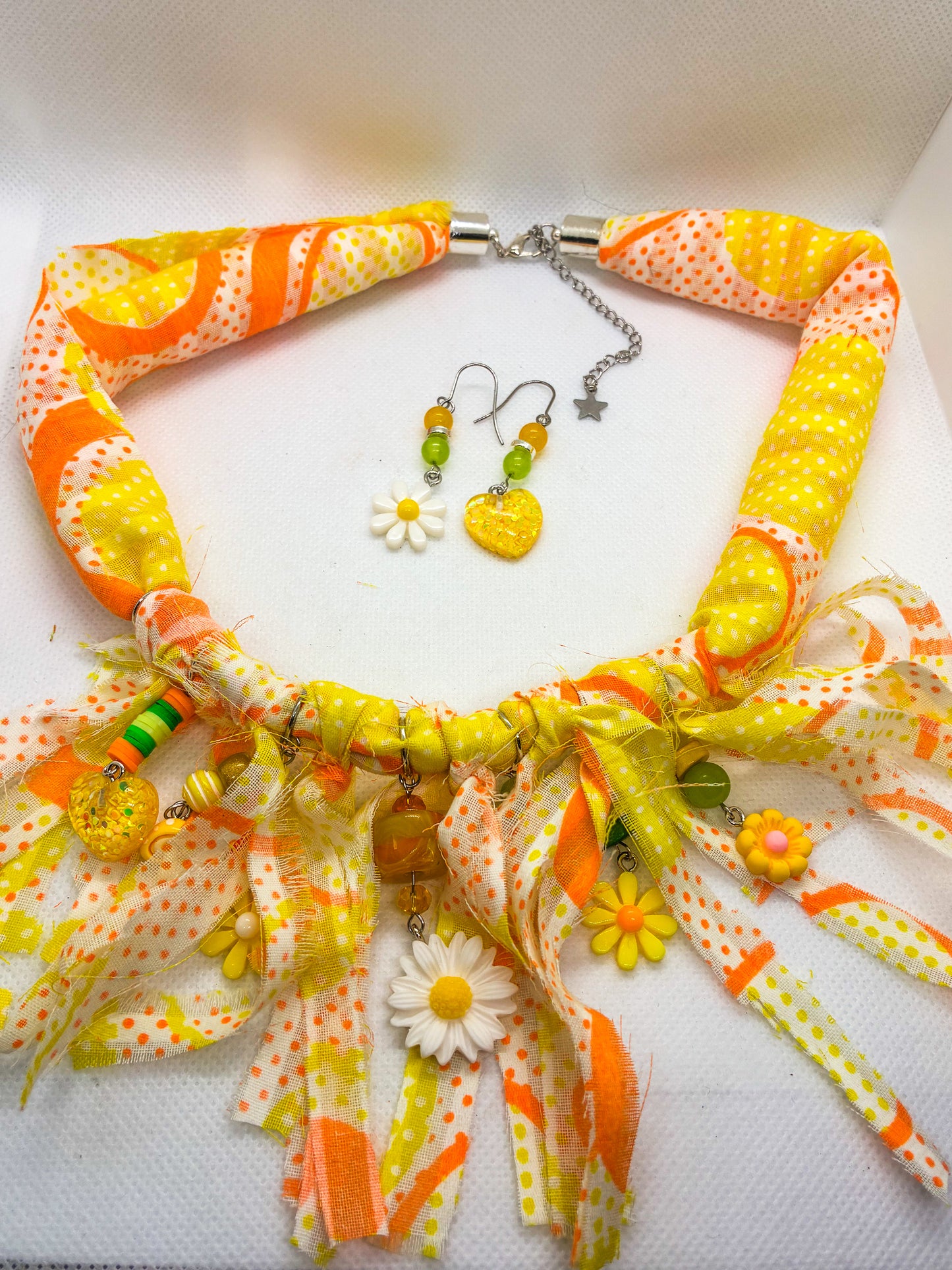 Flower Power Fabric Necklaces