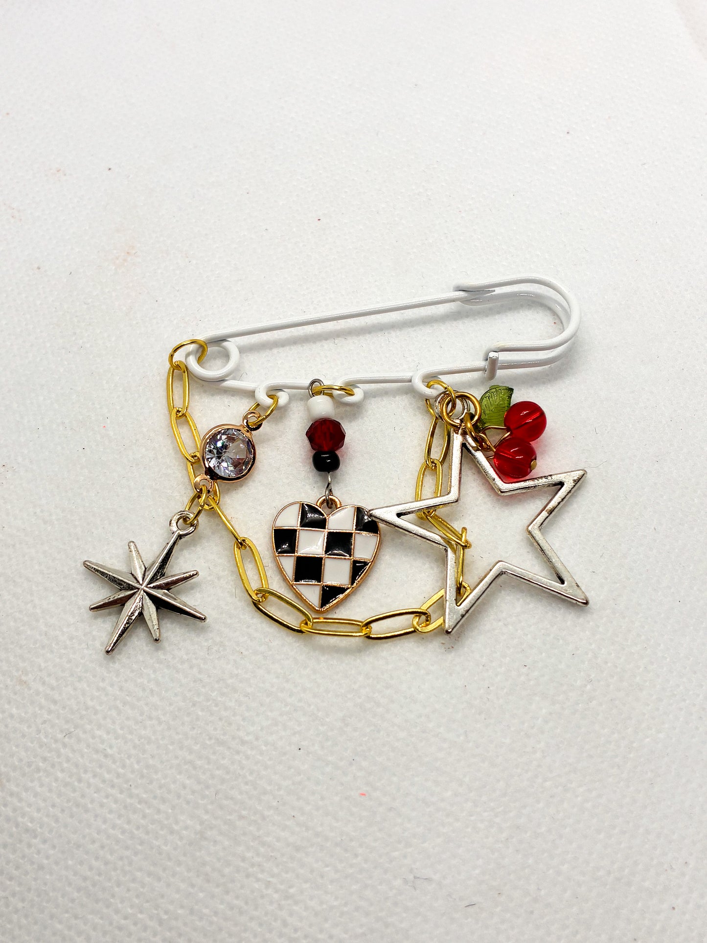 Two Tone Heart Brooch