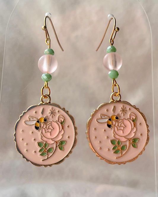 Pollinating the Peonies Earrings