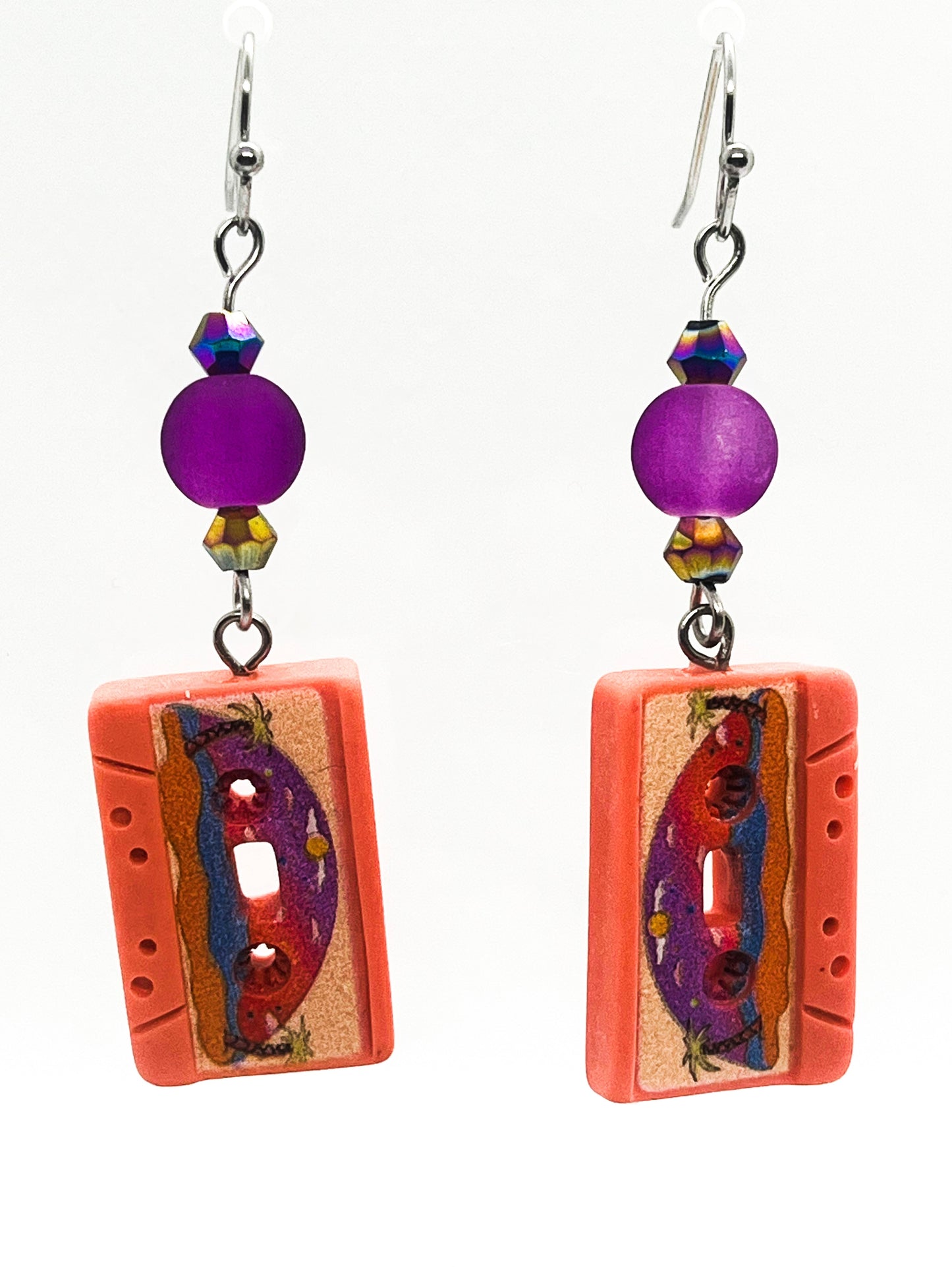 Orange Cassette Earrings