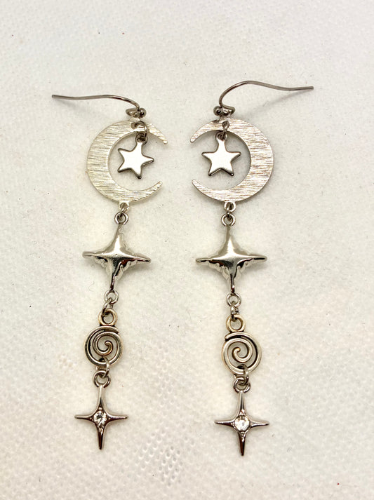 Mystic Silver Moon Earrings