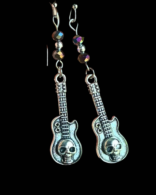 Skull Guitar Earrings