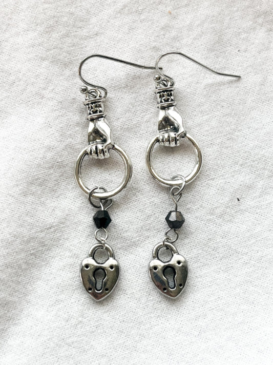 Victorian Hand Charm Earrings