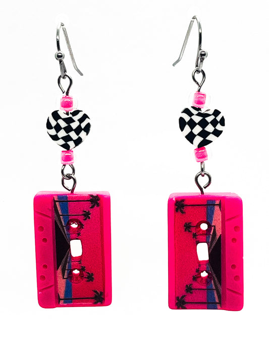 Pink Casette Earrings