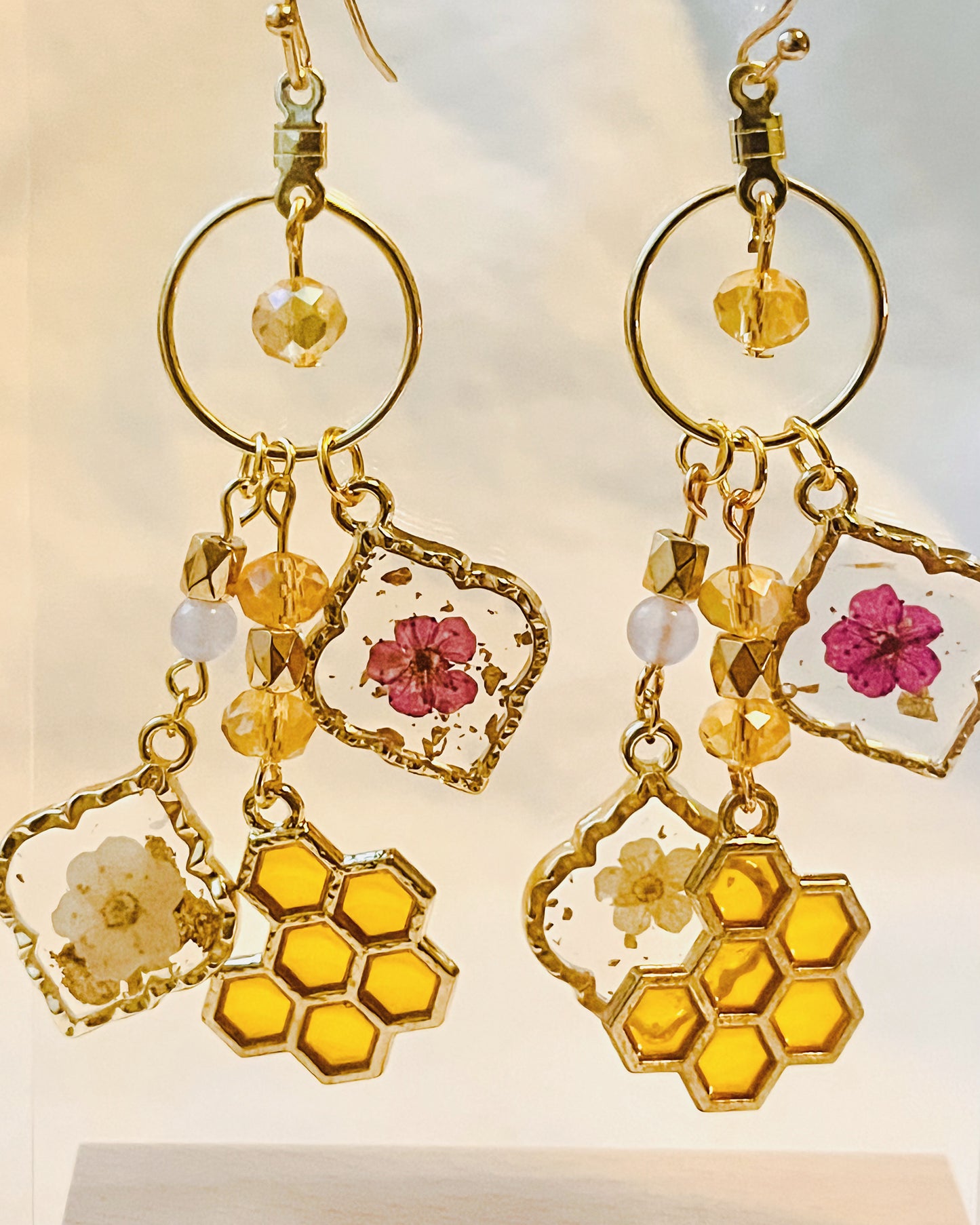 Honey Comb Drip Earrings