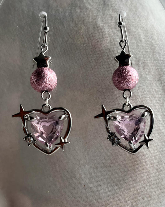 Pink Heart Earrings