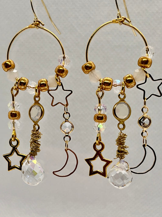 Gold Celestial Hoops