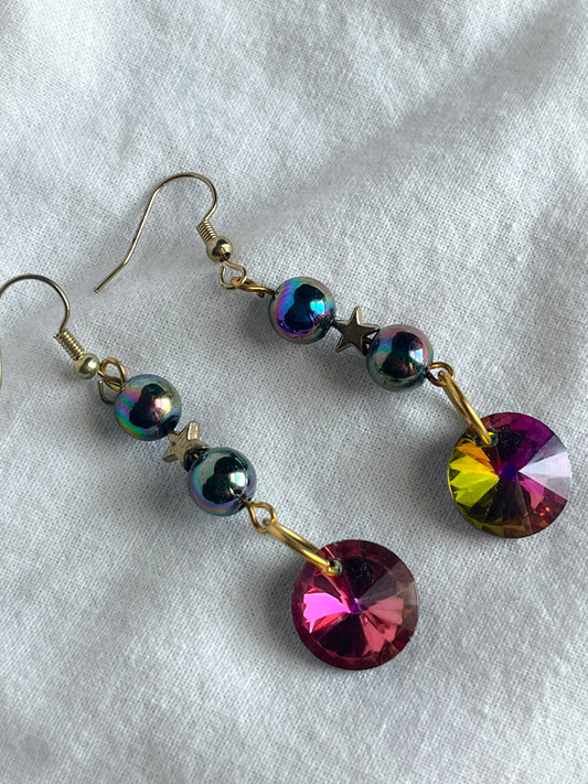 Oil Spill Orbit Earrings