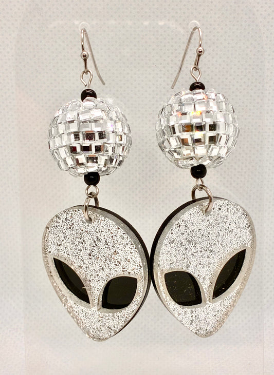 Disco Alien Earrings