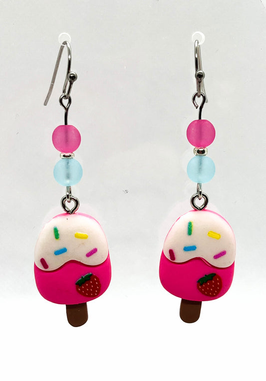 Strawberry Popsicle Earrings