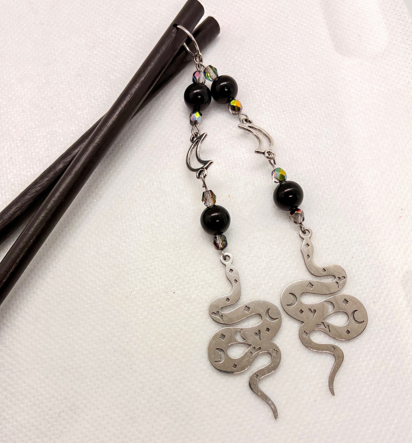 Silver Snake Hair Sticks