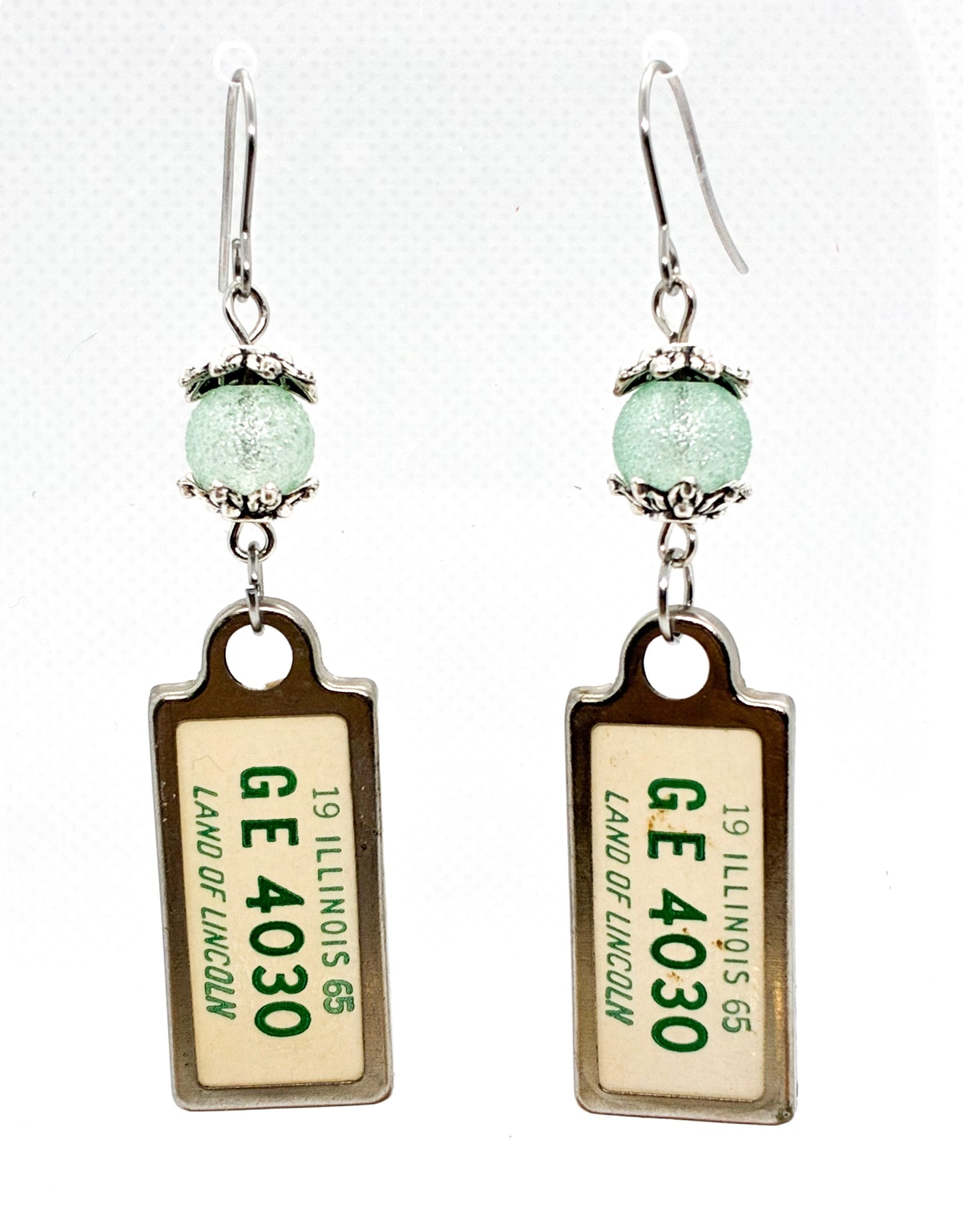 Antique License Fob Earrings