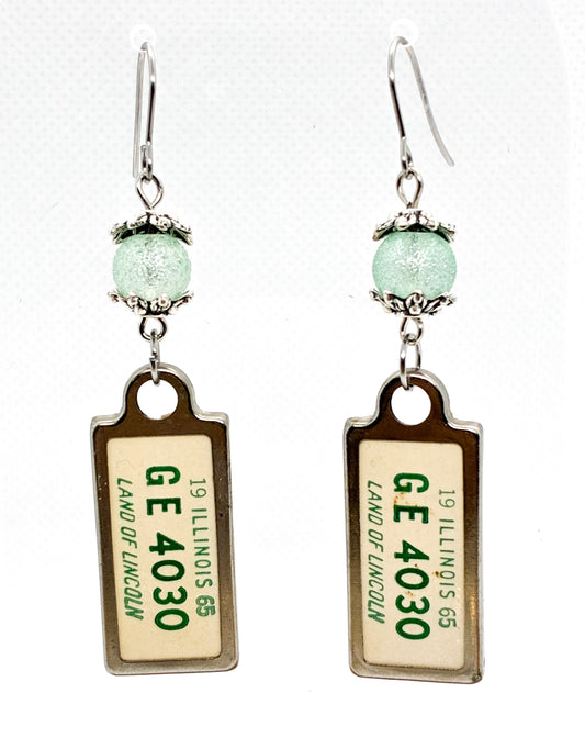 Antique License Fob Earrings