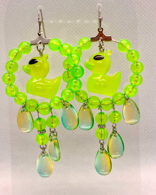 Alien Duck Hoop Earrings