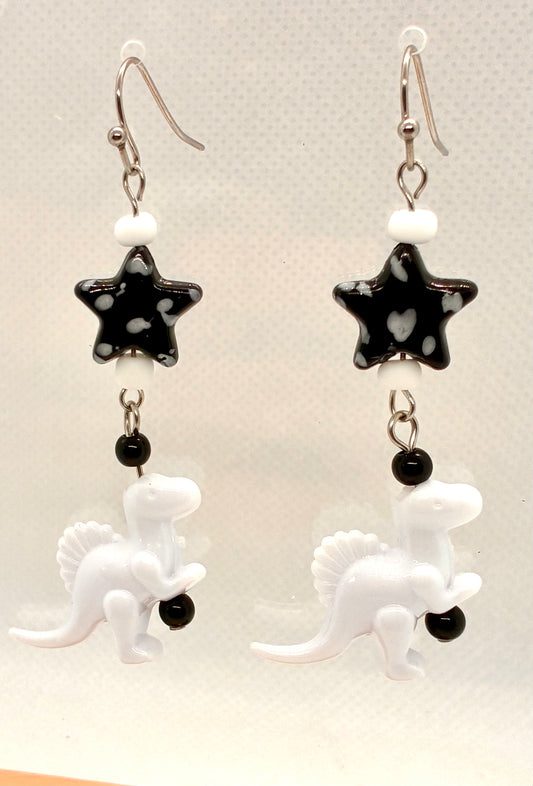 B&W Dino Earrings