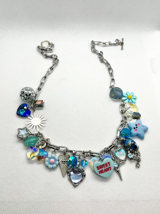 Blue Da Ba Dee Charm Necklace