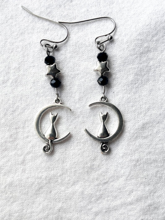 Moon Cat Earrings